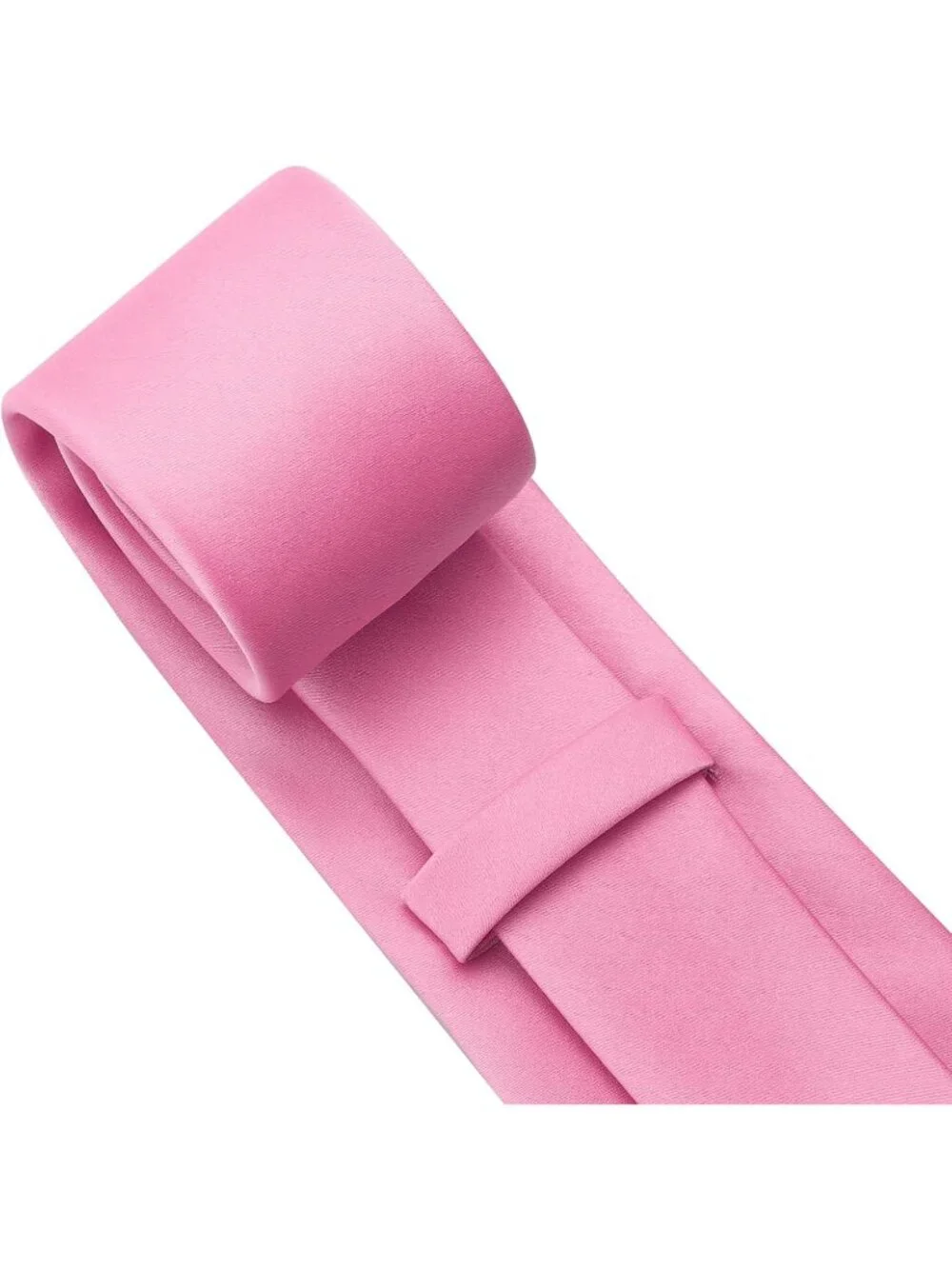 Men's Pink Solid Microfiber Plain Formal Silk Necktie For Business Dress Tie
